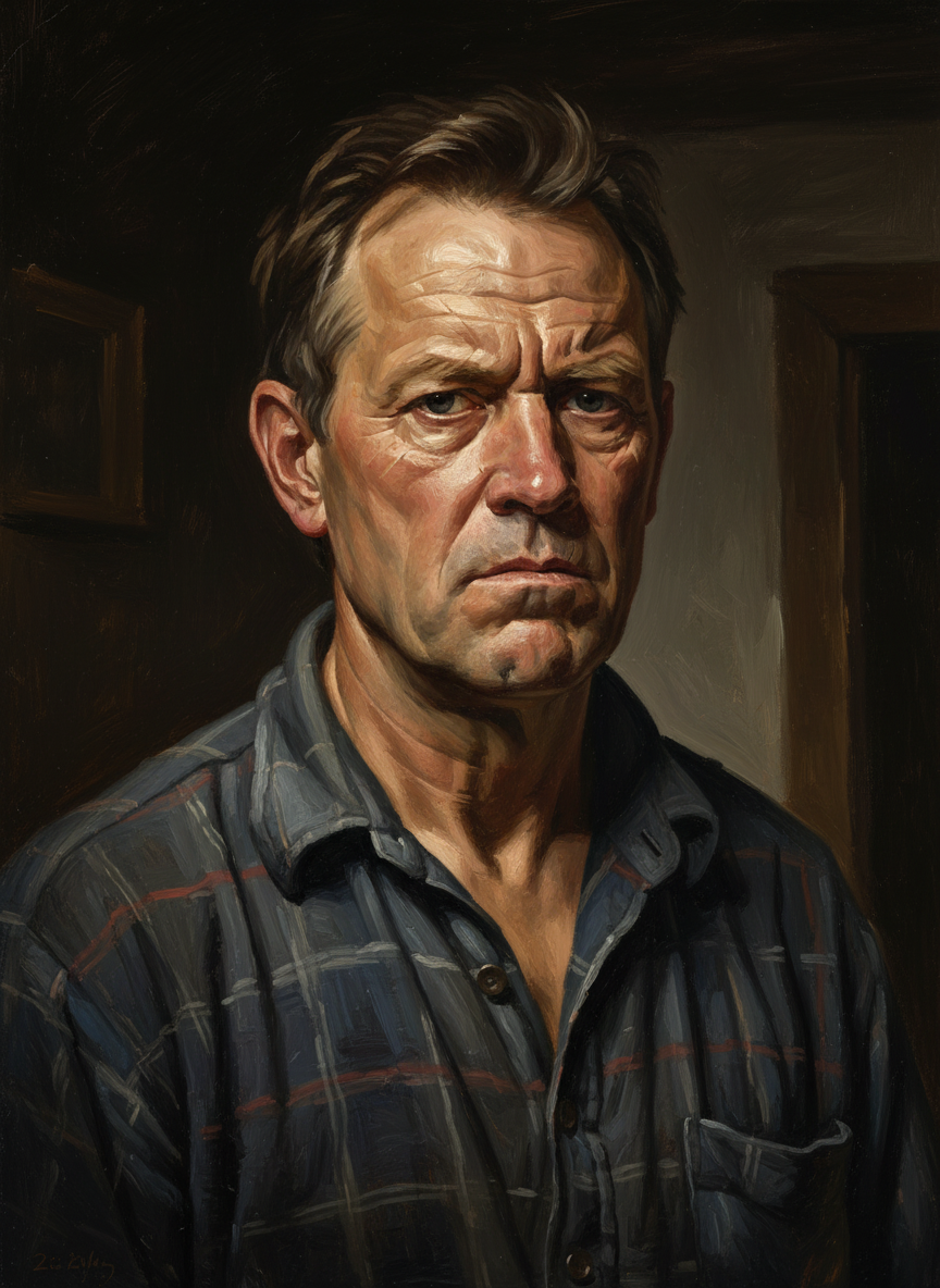Dad stared at me, and the skin where his lips had been tightened.