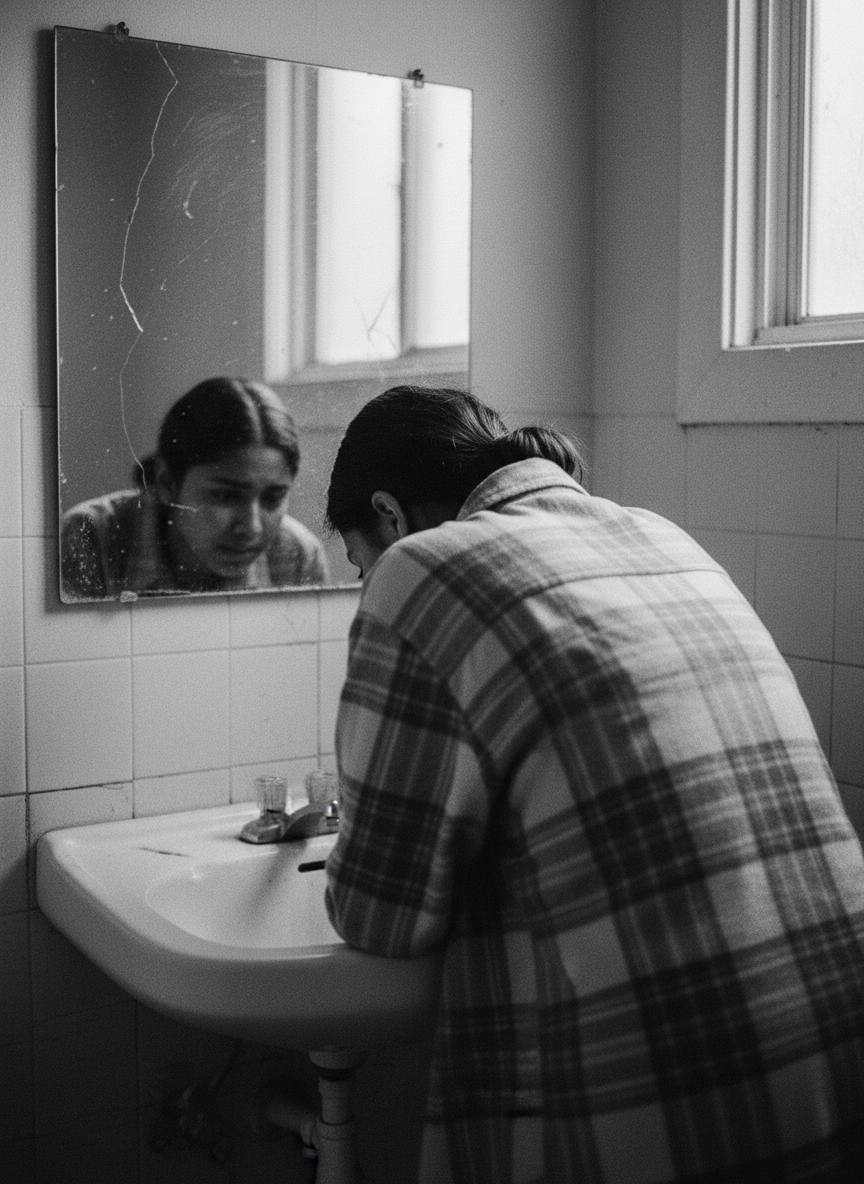 I had to strangle the sobs quickly—Dad would never take me seriously if I couldn’t—so I stopped the bawling using the old methods: staring my face down in the mirror and scolding it for every tear.