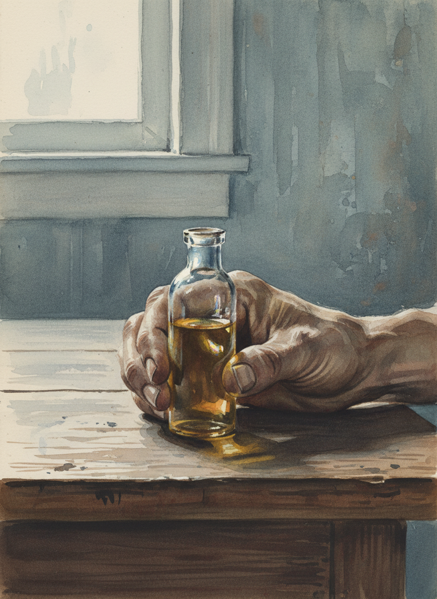 Dad reached into his pocket and withdrew a vial of consecrated oil, which he placed in my palm.
